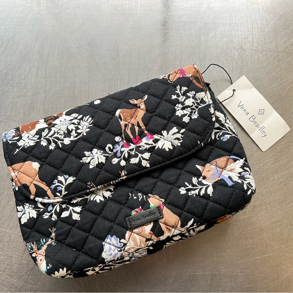 Vera Bradley Brush and Cosmetic Case in Merry Mischief New Deer Boots